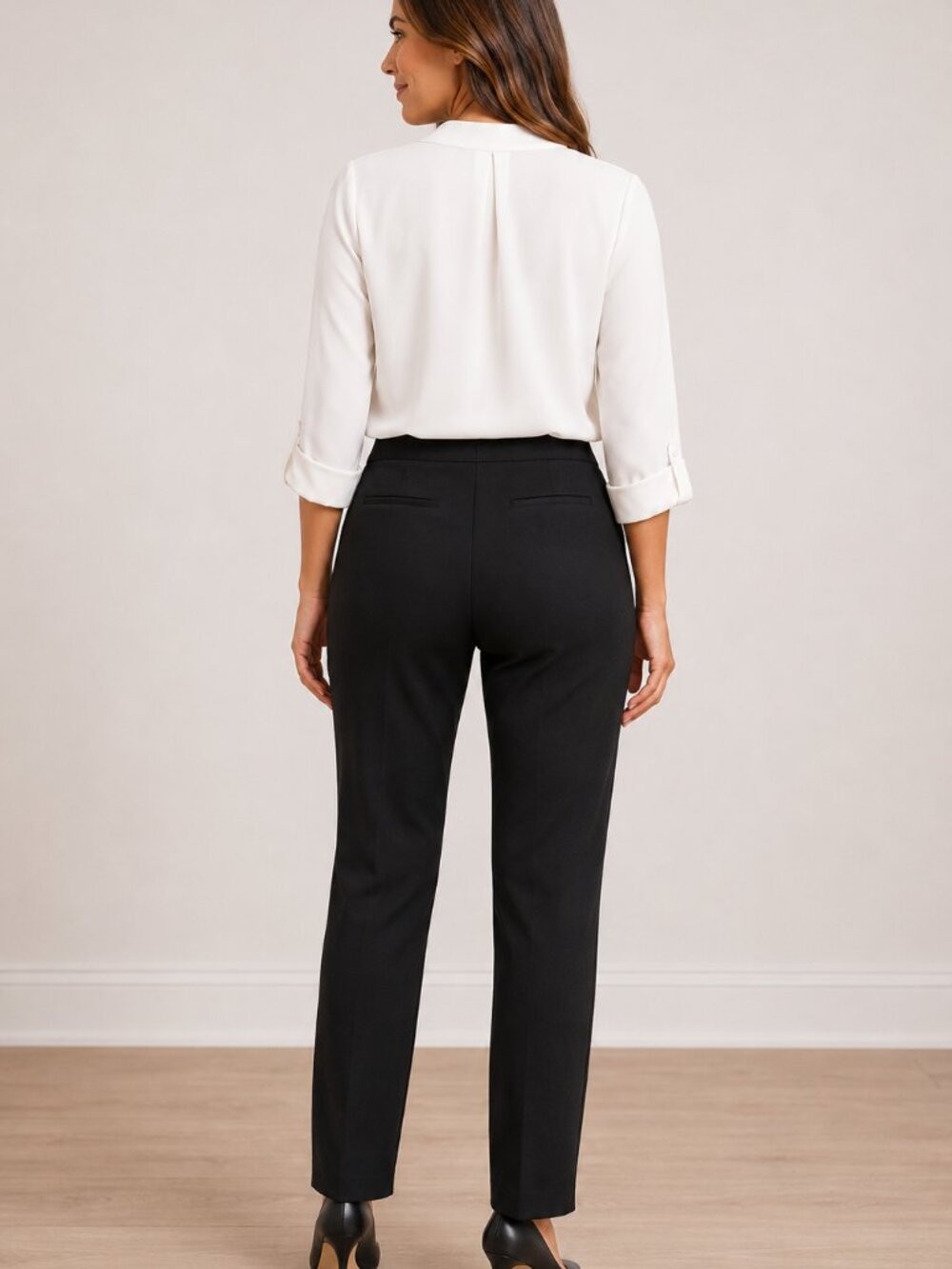 Adrianna Papell Ponte Pull-On Pants Black Medium NWT Stretch NWY - Picture 2 of 7